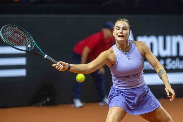 Aryna Sablenka xettx, Germany, Stuttgart, 21 04 2025, Tennis, 48 Porsche Tennis Grand Prix, 2025, Final, A Sabalenka J Ostapenko LAT , Porsche Arena Photo A2 Bildagentur Peter Hartenfelser