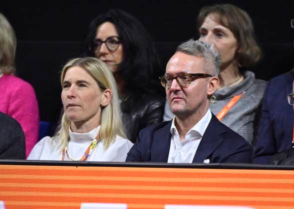 Chairman of the Board Alexander Wehrle VfB Stuttgart right as spectator with Silke Schmidt Dencker Managing Director of the Stuttgart Childrens Foundation left Tennis Ladies Porsche Cup Porsche Tennis Grand Prix GP Stuttgart 2025 Porsche Arena 21 04 2024 DFL REGULATIONS PROHIBIT ANY USE OF PHOTOGRAPHS AS IMAGE SEQUENCES AND OR QUASI VIDEO Tennis Ladies Porsche Cup Porsche Tennis Grand Prix GP Stuttgart 2025