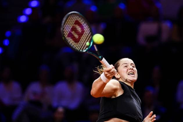 In the picture Jelena Ostapenko Final Aryna Sabalenka vs Jelena Ostapenko LAT GER, Porsche Tennis Grand Prix GP Stuttgart 2025, WTA500, 21 04 2025 GER, Porsche Tennis Grand Prix GP Stuttgart 2025, WTA500, 21 04 2025 Stuttgart Copyright: xEibner-Pressefoto RogerxBuerkex EP