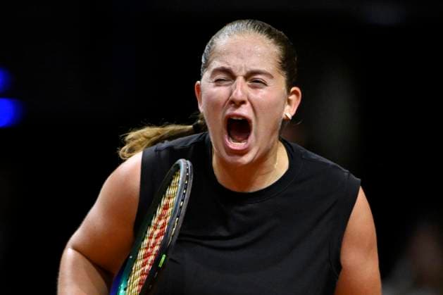 Jelena Ostapenko LAT jubilation, joy, emotion, emotional, jubilant, happy, Tennis Ladies Porsche Cup Porsche Tennis Grand Prix GP Stuttgart 2025 Porsche Arena 21 04 2024 DFL REGULATIONS PROHIBIT ANY USE OF PHOTOGRAPHS AS IMAGE SEQUENCES AND OR QUASI VIDEO Tennis Ladies Porsche Cup Porsche Tennis Grand Prix GP Stuttgart 2025