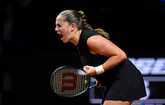 Jelena Ostapenko LAT jubilation, joy, emotion, emotional, jubilant, happy, Tennis Ladies Porsche Cup Porsche Tennis Grand Prix GP Stuttgart 2025 Porsche Arena 21 04 2024 DFL REGULATIONS PROHIBIT ANY USE OF PHOTOGRAPHS AS IMAGE SEQUENCES AND OR QUASI VIDEO Tennis Ladies Porsche Cup Porsche Tennis Grand Prix GP Stuttgart 2025