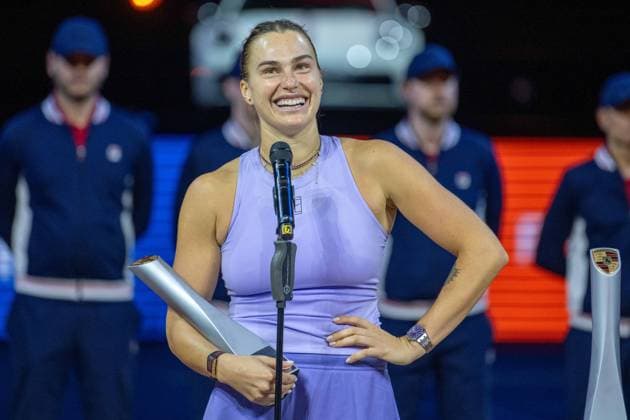 Aryna Sablenka has found her laughter again xettx, Germany, Stuttgart, 21 04 2025, Tennis, 48 Porsche Tennis Grand Prix, 2025, Final, A Sabalenka J Ostapenko LAT , Porsche Arena Foto A2 Bildagentur Peter Hartenfelser