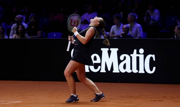Stuttgart , Porsche Tennis Grand Prix Final, winner Jelena Ostapenko LAT celebrates her victory