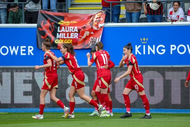 CUP FINAL STANDARD VS RSC ANDERLECHT Standard players celebrating the goal Mariam Toloba (7) of Standard (0-1) during a female soccer game between Standard Femina de Liege and RSC Anderlecht in the Belgian Cup Final competition , on Monday 21 April 2025 in Leuven, Belgium . PHOTO SPORTPIX SEVIL OKTEM Leuven King Power Stadium - Den Dreef Vlaams Brabant BELGIUM  Copyright: xSportpix.bex xSevilxOktemxSevilxOktemx