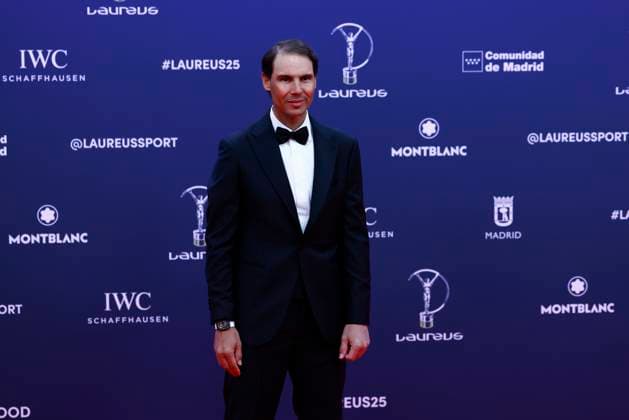 April 21, 2025, Madrid, Madrid, SPAIN: Rafael Nadal during the Laureus World Sports Awards Madrid 2025 at Palacio de Cibeles April 21, 2025 in Madrid, Spain. Madrid SPAIN - ZUMAa181 20250421_zaa_a181_307 Copyright: xDennisxAgyemanx