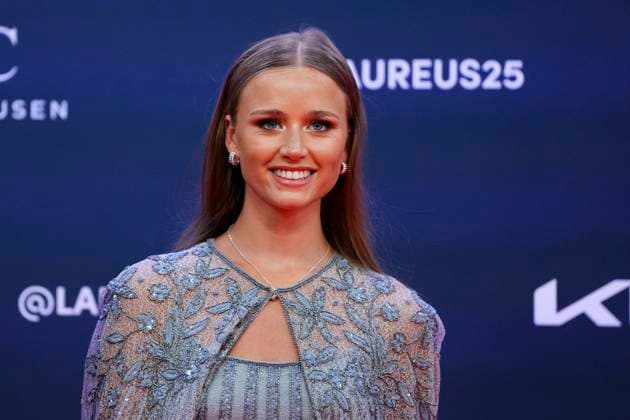 2025 Laureus World Awards Madrid - Red Carpet Desire Inglander Swedish model and content creator attend the 2025 Laureus World Sport Awards red carpet at Palacio De Cibeles on April 21, 2025 in Madrid, Spain. Madrid Spain  Copyright: xJosexBretonx originalFilename:bretonhernandez-2025laur250421_npzuj.jpg