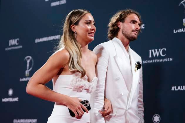2025 Laureus World Awards Madrid - Red Carpet Paula Badosa and Stefanos Tsitsipas attends the 2025 Laureus World Sport Awards red carpet at Palacio De Cibeles on April 21, 2025 in Madrid, Spain. Madrid Spain  Copyright: xJosexBretonx originalFilename:bretonhernandez-2025laur250421_nppKB.jpg