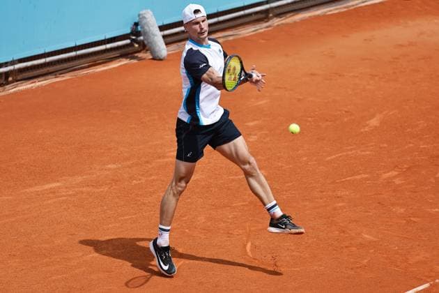 Marton Fucsovics (HUN), APRIL 21, 2025 - Tennis : Fucsovics during singles qualifying 1st round match against Borna Gojo on the ATP, Tennis Herren tour Masters 1000 tournaments Mutua Madrid Open tennis tournament at the Caja Magica in Madrid, Spain. Noxthirdxpartyxsales  (288331026)