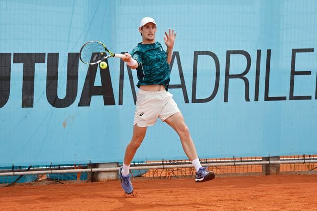 Valentin Royer (FRA), APRIL 21, 2025 - Tennis : Royer during singles qualifying 1st round match against Taro Daniel on the ATP, Tennis Herren tour Masters 1000 tournaments Mutua Madrid Open tennis tournament at the Caja Magica in Madrid, Spain. Noxthirdxpartyxsales  (288331660)