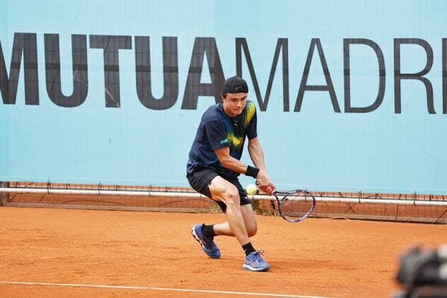 Taro Daniel (JPN), APRIL 21, 2025 - Tennis : Taro Daniel during singles qualifying 1st round match against Royer on the ATP, Tennis Herren tour Masters 1000 tournaments Mutua Madrid Open tennis tournament at the Caja Magica in Madrid, Spain. Noxthirdxpartyxsales  (288332193)