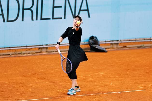 Laura Siegemund (GER)), APRIL 21, 2025 - Tennis : Siegemund during singles qualifying 1st round match against on the WTA, Tennis Damen tour 1000 tournaments Mutua Madrid Open tennis tournament at the Caja Magica in Madrid, Spain. Noxthirdxpartyxsales  (288333012)