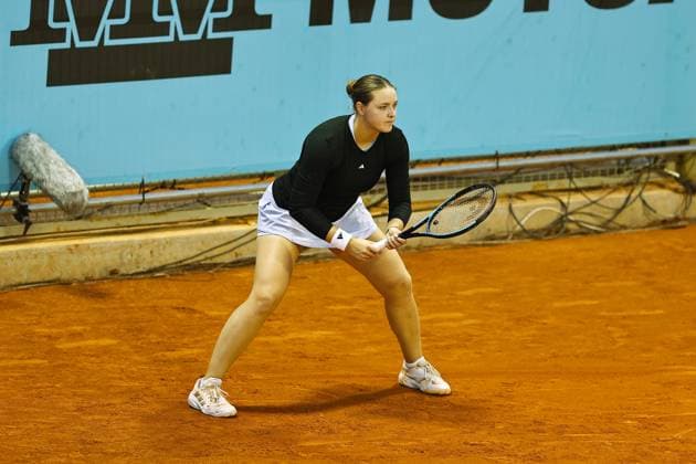 Jule Niemeier (GER), APRIL 21, 2025 - Tennis : Niemeier during singles qualifying 1st round match against Anastasia Zakharova on the WTA, Tennis Damen tour 1000 tournaments Mutua Madrid Open tennis tournament at the Caja Magica in Madrid, Spain. Noxthirdxpartyxsales  (288333141)