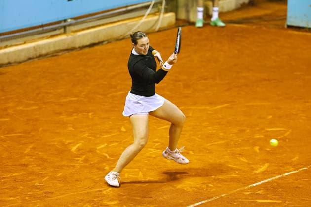 Jule Niemeier (GER), APRIL 21, 2025 - Tennis : Niemeier during singles qualifying 1st round match against Anastasia Zakharova on the WTA, Tennis Damen tour 1000 tournaments Mutua Madrid Open tennis tournament at the Caja Magica in Madrid, Spain. Noxthirdxpartyxsales  (288333223)