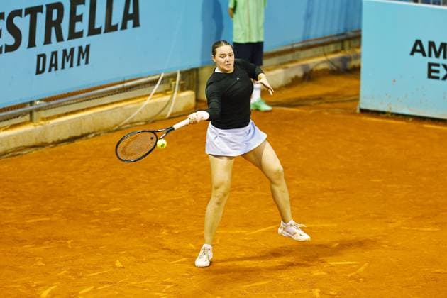 Sport Bilder des Tages Jule Niemeier (GER), APRIL 21, 2025 - Tennis : Niemeier during singles qualifying 1st round match against Anastasia Zakharova on the WTA, Tennis Damen tour 1000 tournaments Mutua Madrid Open tennis tournament at the Caja Magica in Madrid, Spain. Noxthirdxpartyxsales  (288333243)