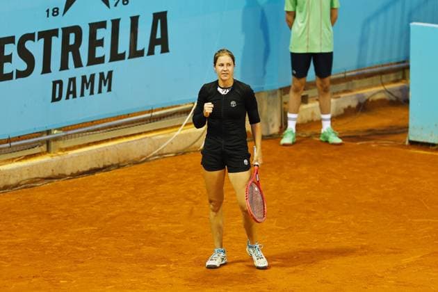 Anastasia Zakharova (AUS), APRIL 21, 2025 - Tennis : Zakharova during singles qualifying 1st round match against Niemeir on the WTA, Tennis Damen tour 1000 tournaments Mutua Madrid Open tennis tournament at the Caja Magica in Madrid, Spain. Noxthirdxpartyxsales  (288333270)
