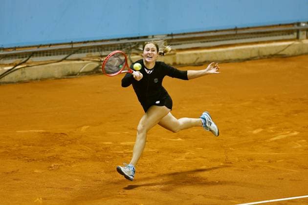 Anastasia Zakharova (RUS), APRIL 21, 2025 - Tennis : Zakharova during singles qualifying 1st round match against Jule Niemeier on the WTA, Tennis Damen tour 1000 tournaments Mutua Madrid Open tennis tournament at the Caja Magica in Madrid, Spain. Noxthirdxpartyxsales  (288333375)