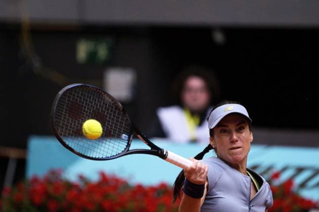 April 22, 2025, Madrid, Madrid, Spain: SORANA CIRSTEA of Romania during her match against HAILEY BAPTISTE of USA on Day Two of the Mutua Madrid Open at La Caja Magica. HAILEY BAPTISTE won 6-2 5-7 7-6. Madrid Spain - ZUMAd308 20250422_zsp_d308_042 Copyright: xJuanxCarlosxLucasx