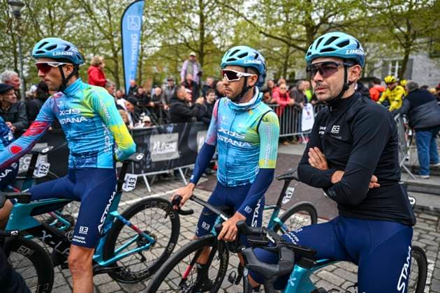 La Fleche Wallonne 2025 cycling race HUY, BELGIUM - APRIL 22 : Champoussin Clement (FRA) of XDS Astana Team before the start of the race during the Men Elite UCI 1.Pro 89th A.S.O. La Fleche Wallonne cycling race with start in Ciney and finish in Huy (205,2 km) on April 22, 2025 in Huy, Belgium, 22 04 2025 Huy Belgium  Copyright: xVincentxKalutx