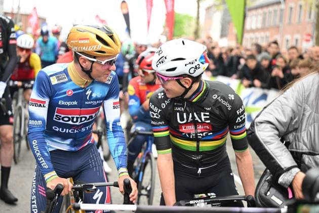 23-04-2025 La Fleche Wallonne; 2025, Soudal - Quick Step; 2025, Uae Team Emirates - Xrg; Evenepoel, Remco; Pogacar, Tadej; Ciney; 