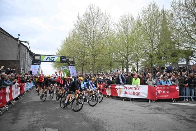 23-04-2025 La Fleche Wallonne; 2025, Uae Team Emirates - Xrg; 2025, Soudal - Quick Step; Pogacar, Tadej; Evenepoel, Remco; Ciney; 