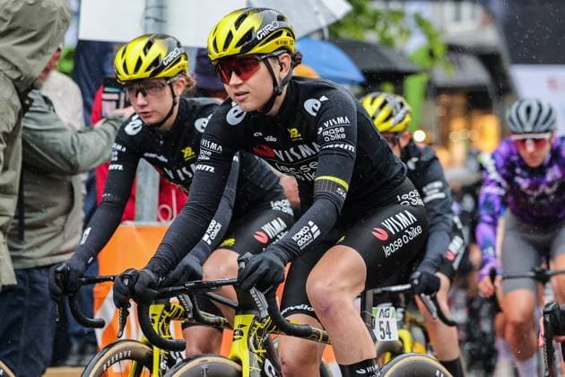 Cycling UCI World Tour Women Elite La Fleche Wallonne Femmes on 23 04 2025 in Huy Maud Oudeman Visma Lease a Bike xJRx