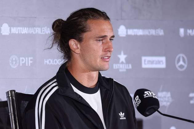 April 23, 2025, Madrid, Madrid, SPAIN: Alexander Zverev of Germany attends his press conference, PK, Pressekonferenz during the Mutua Madrid Open 2025, ATP, Tennis Herren Masters 1000 and WTA, Tennis Damen 1000, tennis tournament celebrated at Caja Magica on April 23, 2025 in Madrid, Spain. Madrid SPAIN - ZUMAa181 20250423_zaa_a181_105 Copyright: xIrinaxR.xHipolitox