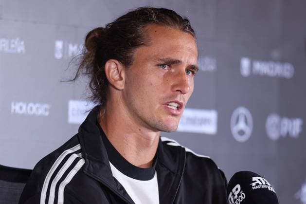 April 23, 2025, Madrid, Madrid, SPAIN: Alexander Zverev of Germany attends his press conference, PK, Pressekonferenz during the Mutua Madrid Open 2025, ATP, Tennis Herren Masters 1000 and WTA, Tennis Damen 1000, tennis tournament celebrated at Caja Magica on April 23, 2025 in Madrid, Spain. Madrid SPAIN - ZUMAa181 20250423_zaa_a181_110 Copyright: xIrinaxR.xHipolitox