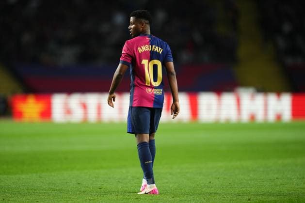 FC Barcelona, Barca RCD Mallorca. La Liga EA Sports match. Date 33 Ansu Fati of FC Barcelona during the La Liga EA Sports match between FC Barcelona and RCD Mallorca played at Lluis Companys Stadium on 22 April 2025 in Barcelona, Spain. kpng Copyright: xBaguxBlancox xPRESSINPHOTOx PS_240422_BAR_MALL_1735