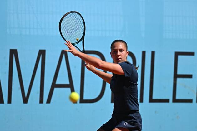 Mutua Madrid Open - First Round Diane Parry (FRA) during her first round match at the Mutua Madrid Open in Madrid , Spain, on April, 23, 2025. Photo by Corinne Dubreuil ABACAPRESS.COM Madrid Spain  Copyright: xDubreuilxCorinne ABACAx