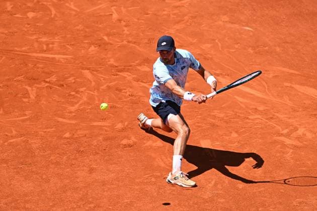 Mutua Madrid Open - First Round Benjamin Bonzi (FRA) during his first round match at the Mutua Madrid Open in Madrid , Spain, on April, 23, 2025. Photo by Corinne Dubreuil ABACAPRESS.COM Madrid Spain  Copyright: xDubreuilxCorinne ABACAx