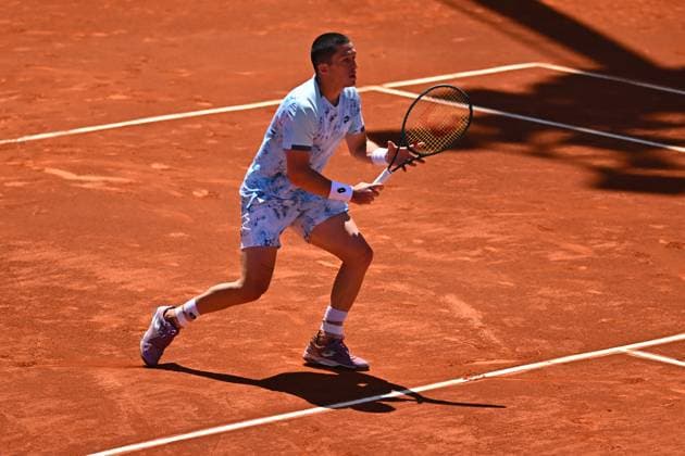 Mutua Madrid Open - First Round Harold Mayot (FRA) during his first round match at the Mutua Madrid Open in Madrid , Spain, on April, 23, 2025. Photo by Corinne Dubreuil ABACAPRESS.COM Madrid Spain  Copyright: xDubreuilxCorinne ABACAx