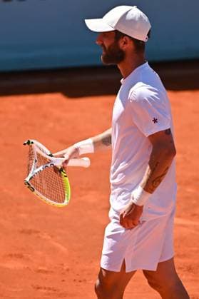 Mutua Madrid Open - First Round Corentin Moutet (FRA) during his first round match at the Mutua Madrid Open in Madrid , Spain, on April, 23, 2025. Photo by Corinne Dubreuil ABACAPRESS.COM Madrid Spain  Copyright: xDubreuilxCorinne ABACAx
