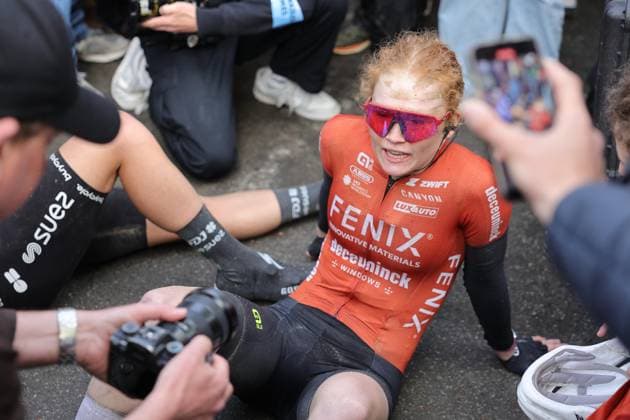 Cycling UCI World Tour Women Elite La Fleche Wallonne Femmes on 23 04 2025 in Huy Race winner Puck Pieterse Netherlands xJRx