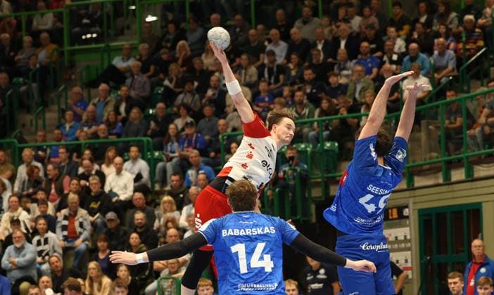 f l Robert Timmermeister HBW Balingen Weilstetten 19 , Gerdas Barbarskas Bergischer HC 14 , Aron Seesing Bergischer HC 49 Bergischer HC 06 vs HBW Balingen Weilstetten, Handball, 2 HBL, Season 2024 2025, 23 04 2025 Bergischer HC 06 vs HBW Balingen Weilstetten, Handball, 2 HBL, Season 2024 2025, 23 04 2025 Wuppertal Copyright: xEibner-Pressefoto ThomasxStoeckex EP_TSR
