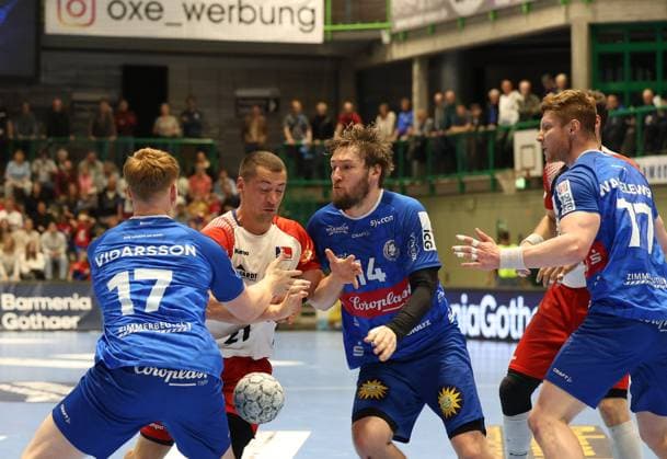 v l Arnor Vidarsson Bergischer HC 17 , Jerome Mueller HBW Balingen Weilstetten 21 , Gerdas Barbarskas Bergischer HC 14 , Johannes Wasielewski Bergischer HC 77 Bergischer HC 06 vs HBW Balingen Weilstetten, Handball, 2 HBL, Season 2024 2025, 23 04 2025 Bergischer HC 06 vs HBW Balingen Weilstetten, Handball, 2 HBL, Season 2024 2025, 23 04 2025 Wuppertal Copyright: xEibner-Pressefoto ThomasxStoeckex EP_TSR