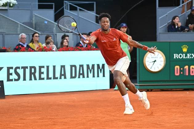 Mutua Madrid Open - Madrid Gael Monfils (FRA) during his first round match at the Mutua Madrid Open in Madrid , Spain, on April, 23, 2025. Photo by Corinne Dubreuil ABACAPRESS.COM Madrid Spain  Copyright: xDubreuilxCorinne ABACAx