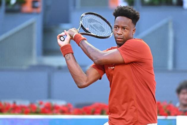 Mutua Madrid Open - Madrid Gael Monfils (FRA) during his first round match at the Mutua Madrid Open in Madrid , Spain, on April, 23, 2025. Photo by Corinne Dubreuil ABACAPRESS.COM Madrid Spain  Copyright: xDubreuilxCorinne ABACAx