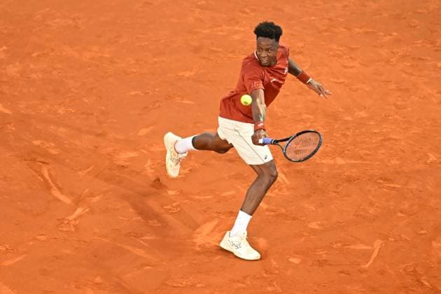 Mutua Madrid Open - Madrid Gael Monfils (FRA) during his first round match at the Mutua Madrid Open in Madrid , Spain, on April, 23, 2025. Photo by Corinne Dubreuil ABACAPRESS.COM Madrid Spain  Copyright: xDubreuilxCorinne ABACAx