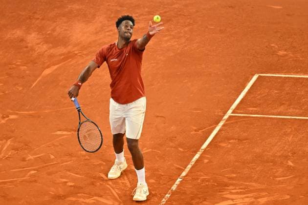 Mutua Madrid Open - Madrid Gael Monfils (FRA) during his first round match at the Mutua Madrid Open in Madrid , Spain, on April, 23, 2025. Photo by Corinne Dubreuil ABACAPRESS.COM Madrid Spain  Copyright: xDubreuilxCorinne ABACAx
