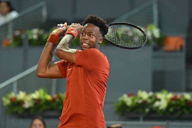 Mutua Madrid Open - Madrid Gael Monfils (FRA) during his first round match at the Mutua Madrid Open in Madrid , Spain, on April, 23, 2025. Photo by Corinne Dubreuil ABACAPRESS.COM Madrid Spain  Copyright: xDubreuilxCorinne ABACAx