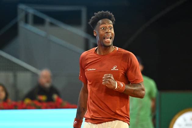Mutua Madrid Open - Madrid Gael Monfils (FRA) during his first round match at the Mutua Madrid Open in Madrid , Spain, on April, 23, 2025. Photo by Corinne Dubreuil ABACAPRESS.COM Madrid Spain  Copyright: xDubreuilxCorinne ABACAx