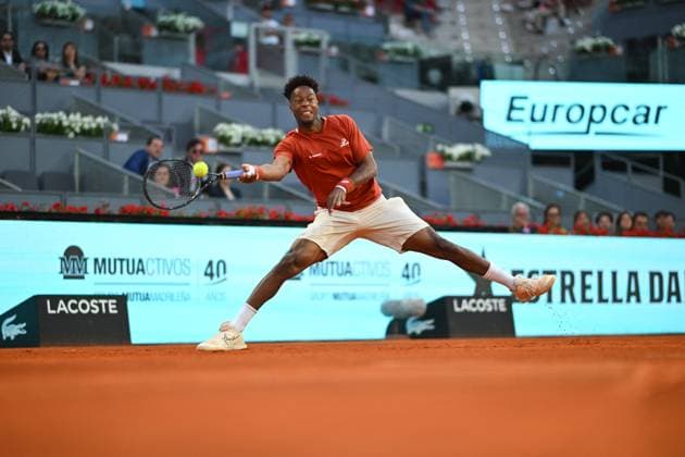 Mutua Madrid Open - Madrid Gael Monfils (FRA) during his first round match at the Mutua Madrid Open in Madrid , Spain, on April, 23, 2025. Photo by Corinne Dubreuil ABACAPRESS.COM Madrid Spain  Copyright: xDubreuilxCorinne ABACAx