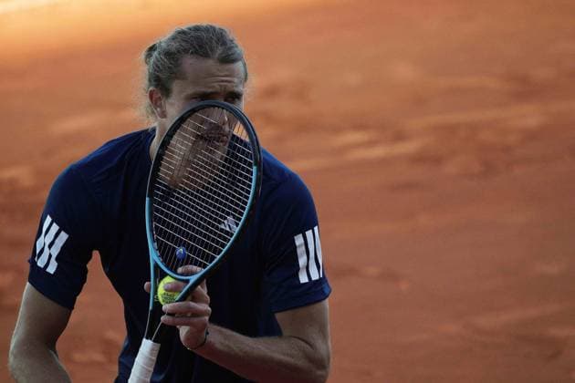 April 24, 2025, Madrid, Madrid, Spain: The German tennis player ALEXANDER ZVEREV is training on Day Four of the Mutua Madrid Open at La Caja Magica. Madrid Spain - ZUMAd308 20250424_zsp_d308_014 Copyright: xJuanxCarlosxLucasx