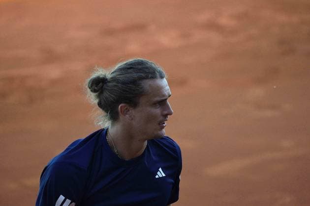 April 24, 2025, Madrid, Madrid, Spain: The German tennis player ALEXANDER ZVEREV is training on Day Four of the Mutua Madrid Open at La Caja Magica. Madrid Spain - ZUMAd308 20250424_zsp_d308_015 Copyright: xJuanxCarlosxLucasx