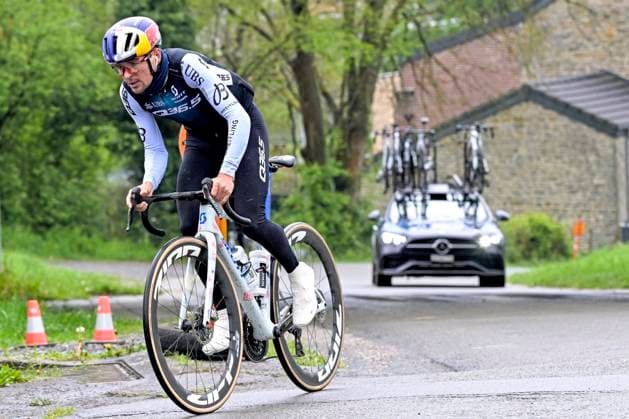 Liege Bastogne Liege 2025 Training 24 04 2025 Liege, Belgium - April 24 : Pidcock Thomas (GBR) GBR of Q36.5 Pro Cycling Team during a training session prior to the 111 edition of Liege Bastogne Liege a cycling race of 252 kms with start in Liege and finish in Liege on April 24, 2025 in Liege, Belgium, 24 04 2025 ( Motordriver Guy De Vuyst - Liege Belgium  Copyright: xSesx