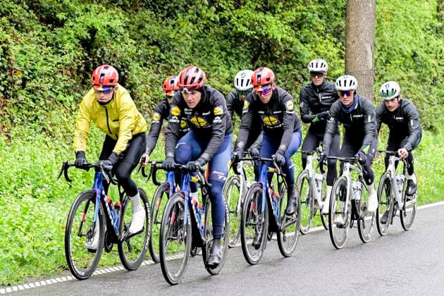 Liege Bastogne Liege 2025 Training 24 04 2025 Liege, Belgium - April 24 : Nys Thibau (BEL) of Lidl - Trek during a training session prior to the 111 edition of Liege Bastogne Liege a cycling race of 252 kms with start in Liege and finish in Liege on April 24, 2025 in Liege, Belgium, 24 04 2025 ( Motordriver Guy De Vuyst - Liege Belgium  Copyright: xSesx