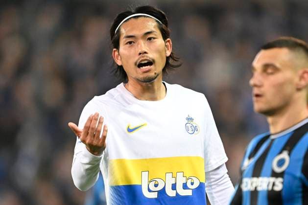 Club Brugge v Royale Union Saint-Gilloise - Jupiler Pro League Champions Play-Off BRUGGE, BELGIUM - APRIL 24 : Machida Koki defender of Royale Union Saint-Gilloise gestures during the Jupiler Pro League Champions Play-Off match between Club Brugge and Royale Union Saint-Gilloise on April 24, 2025 in Brugge, Belgium, 24 04 2025 Brugge Belgium  Copyright: xNicoxVereeckenx