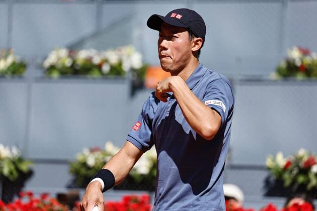 Kei Nishikori (JPN), APRIL 24, 2025 - Tennis : Kei Nishikori during singles round of 128 match against Aleksandar Vukic on the ATP, Tennis Herren tour Masters 1000 tournaments Mutua Madrid Open tennis tournament at the Caja Magica in Madrid, Spain. Noxthirdxpartyxsales  (288545945)