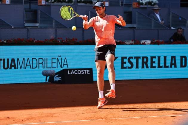 Aleksandar Vukic (AUS), APRIL 24, 2025 - Tennis : Alexandar Vukic during singles round of 128 match against Kei Nishikori on the ATP, Tennis Herren tour Masters 1000 tournaments Mutua Madrid Open tennis tournament at the Caja Magica in Madrid, Spain. Noxthirdxpartyxsales  (288546896)