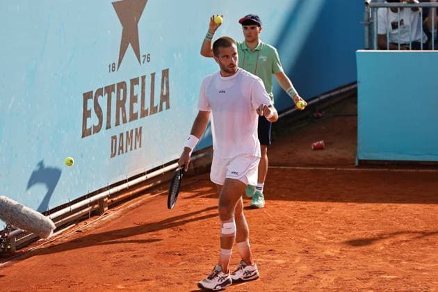 Borna Coric (CRO), APRIL 24, 2025 - Tennis : Borna Coric celebrate after point during singles round of 128 match against Matteo Arnaldi on the ATP, Tennis Herren tour Masters 1000 tournaments Mutua Madrid Open tennis tournament at the Caja Magica in Madrid, Spain. Noxthirdxpartyxsales  (288548831)